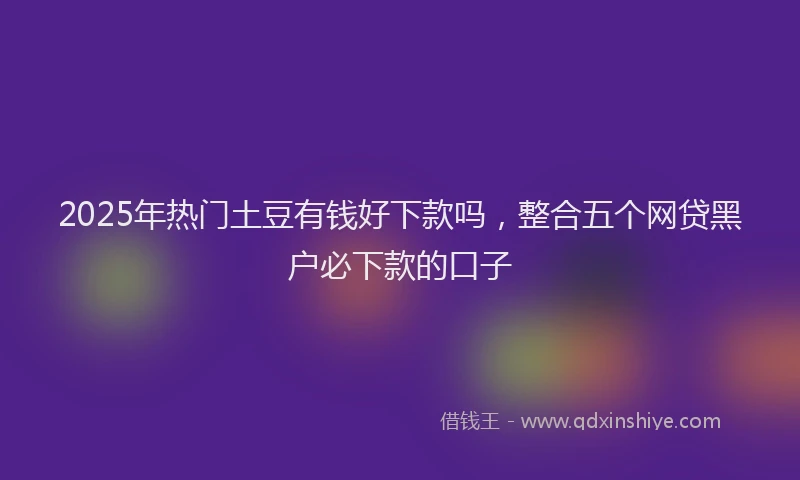 2025年热门土豆有钱好下款吗，整合五个网贷黑户必下款的口子