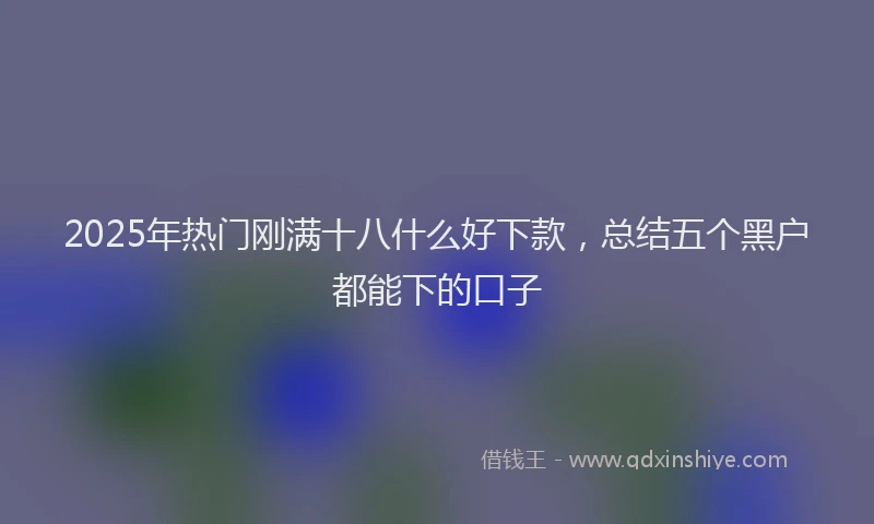 2025年热门刚满十八什么好下款，总结五个黑户都能下的口子