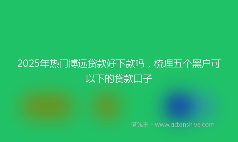 2025年热门博远贷款好下款吗，梳理五个黑户可以下的贷款口子