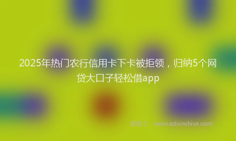 2025年热门农行信用卡下卡被拒领，归纳5个网贷大口子轻松借app