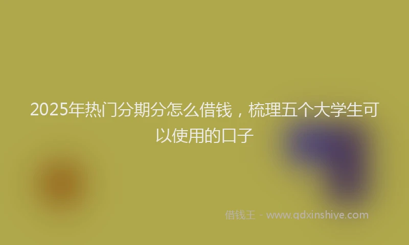 2025年热门分期分怎么借钱，梳理五个大学生可以使用的口子