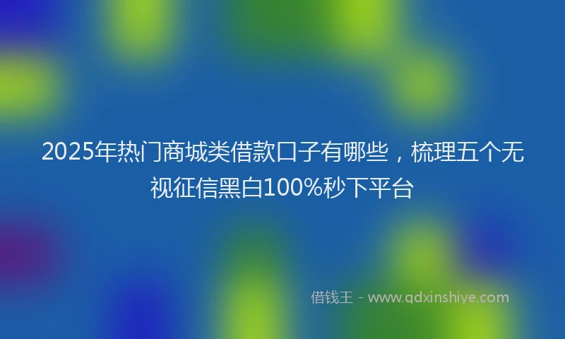 2025年热门商城类借款口子有哪些，梳理五个无视征信黑白100%秒下平台