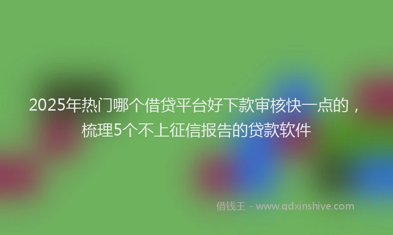 2025年热门哪个借贷平台好下款审核快一点的，梳理5个不上征信报告的贷款软件