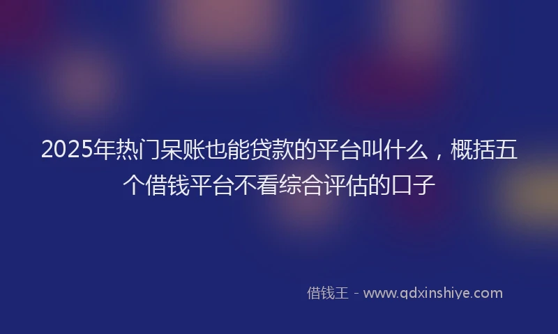 2025年热门呆账也能贷款的平台叫什么，概括五个借钱平台不看综合评估的口子