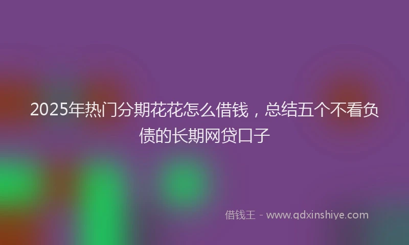 2025年热门分期花花怎么借钱，总结五个不看负债的长期网贷口子