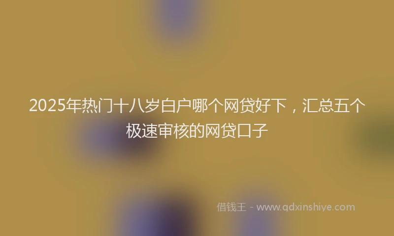 2025年热门十八岁白户哪个网贷好下，汇总五个极速审核的网贷口子