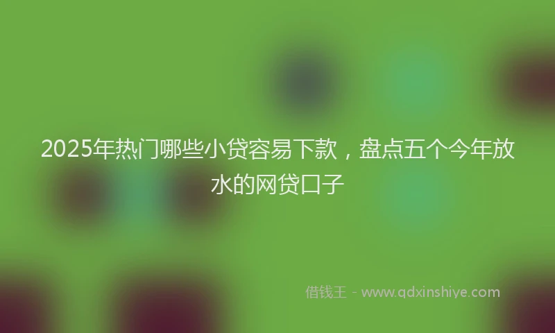 2025年热门哪些小贷容易下款，盘点五个今年放水的网贷口子