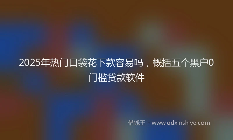 2025年热门口袋花下款容易吗，概括五个黑户0门槛贷款软件
