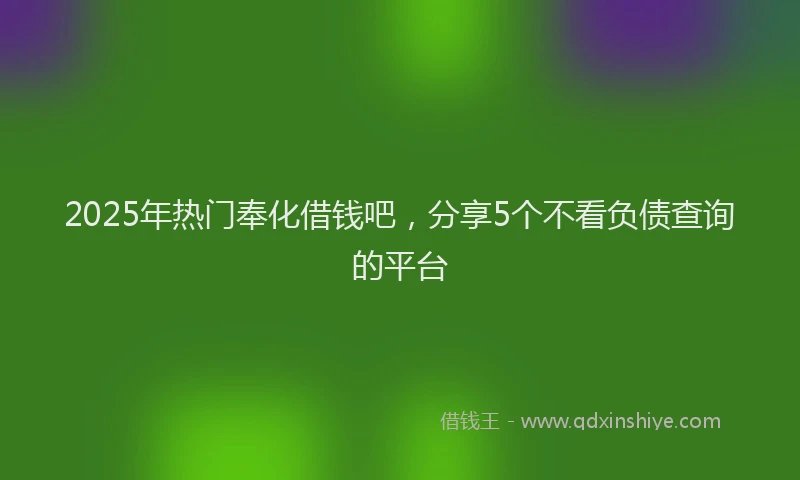 2025年热门奉化借钱吧，分享5个不看负债查询的平台