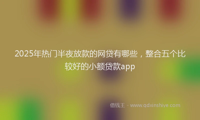 2025年热门半夜放款的网贷有哪些，整合五个比较好的小额贷款app