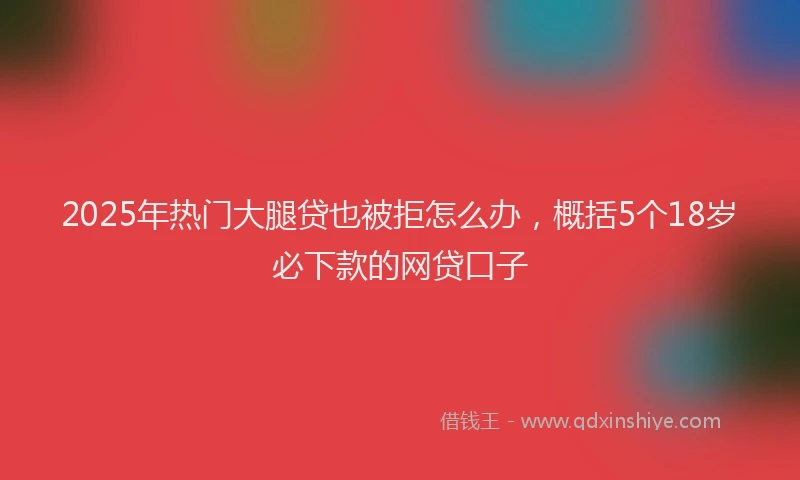 2025年热门大腿贷也被拒怎么办，概括5个18岁必下款的网贷口子