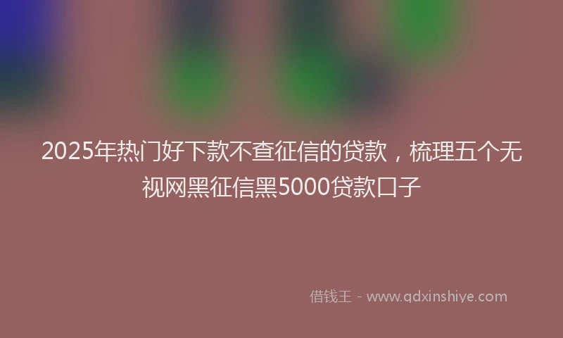 2025年热门好下款不查征信的贷款，梳理五个无视网黑征信黑5000贷款口子