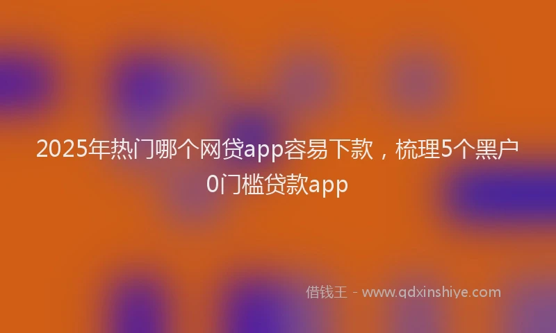 2025年热门哪个网贷app容易下款，梳理5个黑户0门槛贷款app