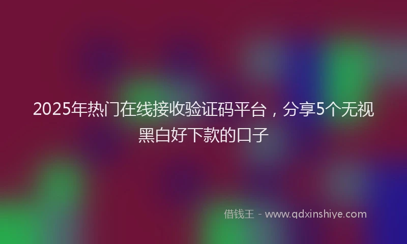 2025年热门在线接收验证码平台，分享5个无视黑白好下款的口子