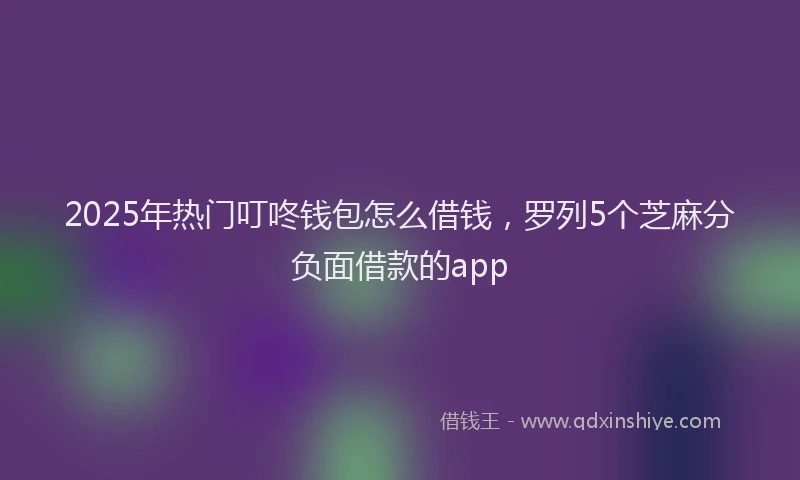 2025年热门叮咚钱包怎么借钱，罗列5个芝麻分负面借款的app