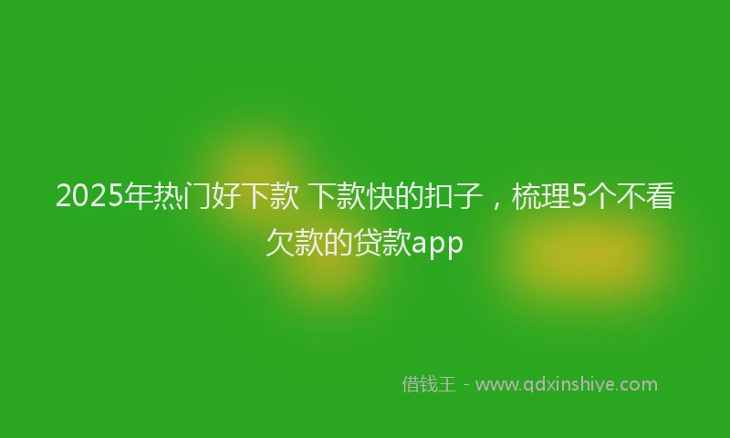 2025年热门好下款 下款快的扣子，梳理5个不看欠款的贷款app