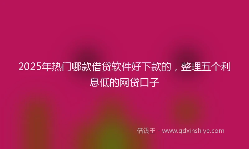 2025年热门哪款借贷软件好下款的，整理五个利息低的网贷口子
