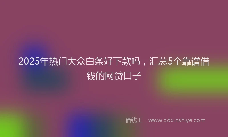 2025年热门大众白条好下款吗，汇总5个靠谱借钱的网贷口子