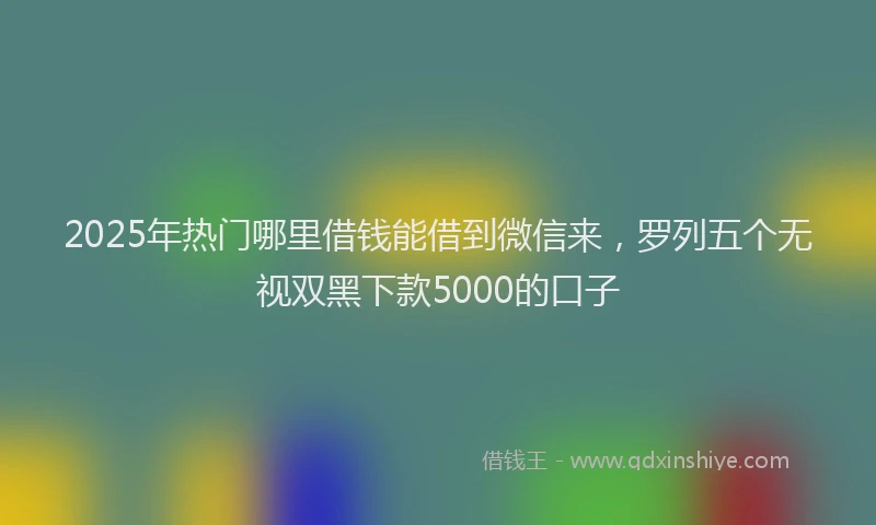 2025年热门哪里借钱能借到微信来，罗列五个无视双黑下款5000的口子