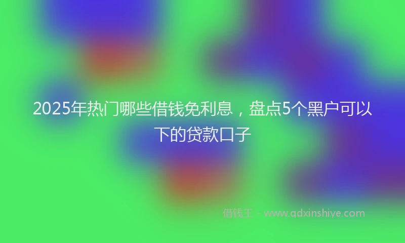 2025年热门哪些借钱免利息，盘点5个黑户可以下的贷款口子