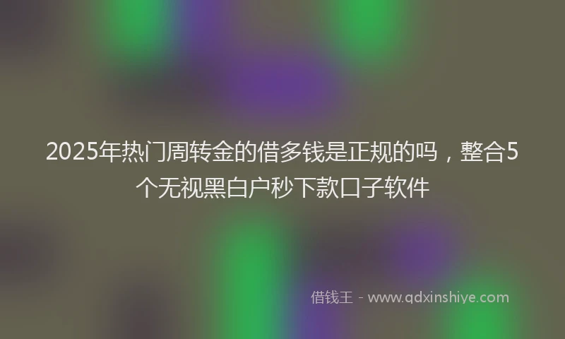 2025年热门周转金的借多钱是正规的吗，整合5个无视黑白户秒下款口子软件