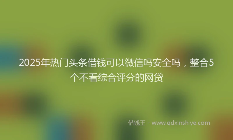 2025年热门头条借钱可以微信吗安全吗，整合5个不看综合评分的网贷
