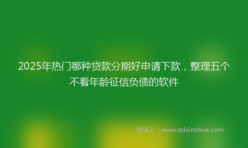 2025年热门哪种贷款分期好申请下款，整理五个不看年龄征信负债的软件