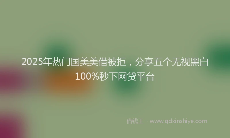 2025年热门国美美借被拒，分享五个无视黑白100%秒下网贷平台
