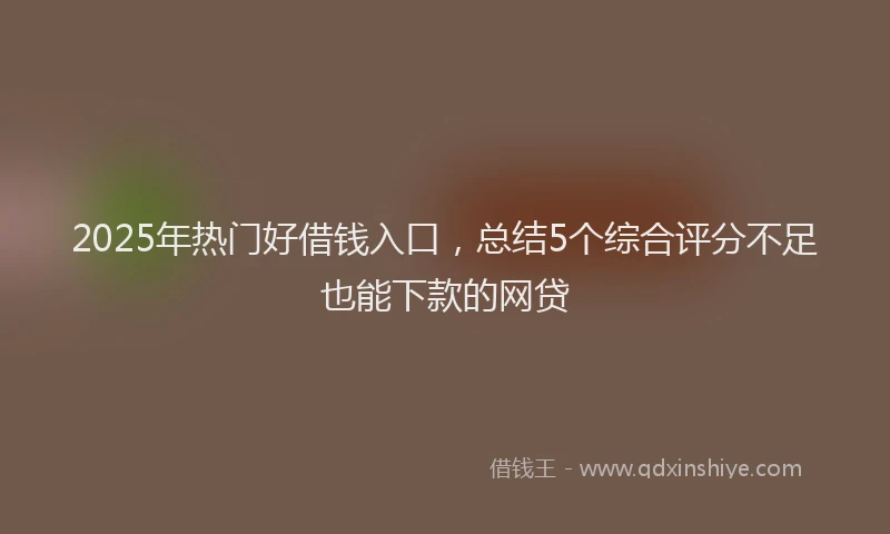 2025年热门好借钱入口，总结5个综合评分不足也能下款的网贷