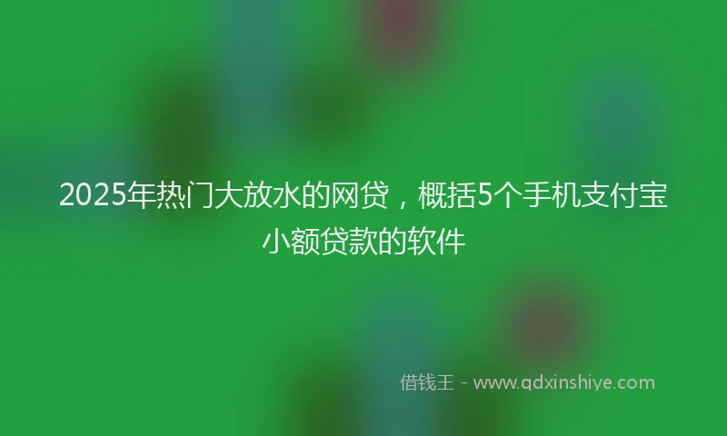 2025年热门大放水的网贷，概括5个手机支付宝小额贷款的软件