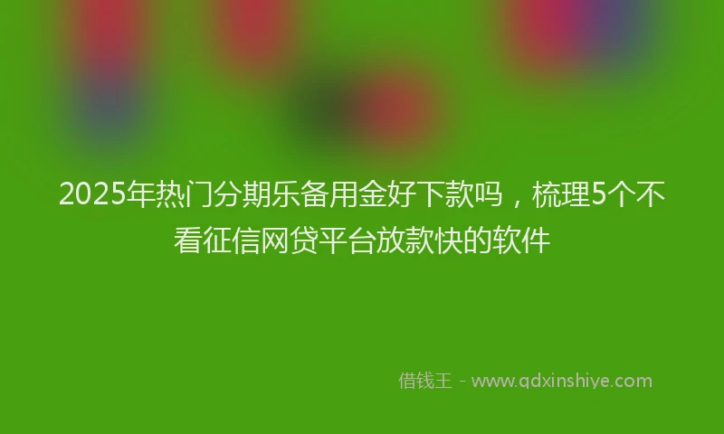 2025年热门分期乐备用金好下款吗，梳理5个不看征信网贷平台放款快的软件