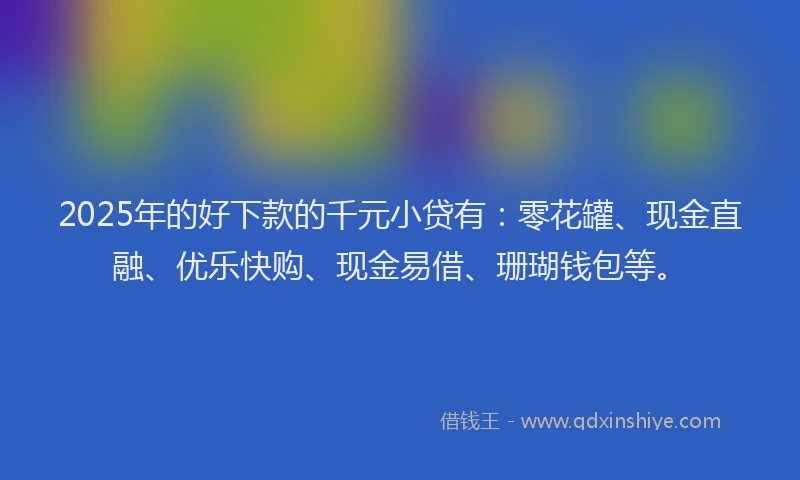 2025年的好下款的千元小贷有：零花罐、现金直融、优乐快购、现金易借、珊瑚钱包等。
