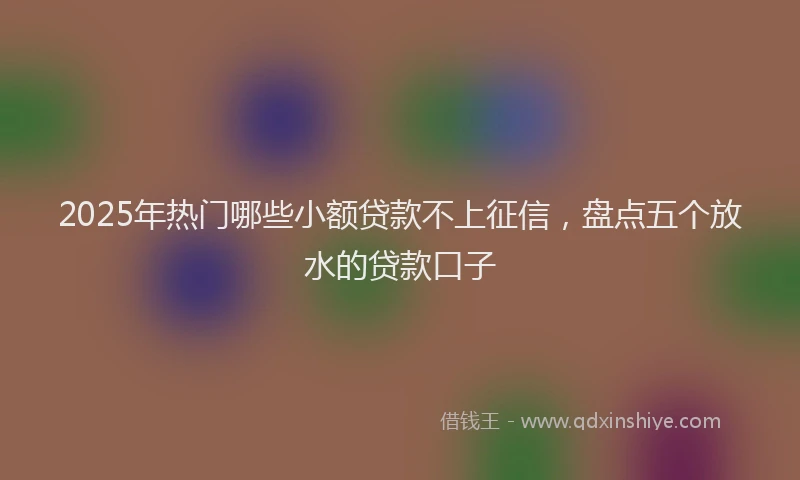 2025年热门哪些小额贷款不上征信，盘点五个放水的贷款口子