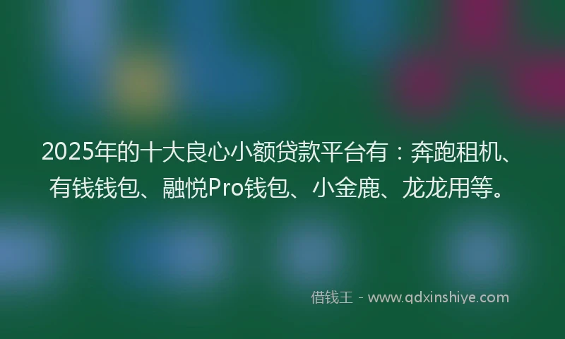 2025年的十大良心小额贷款平台有：奔跑租机、有钱钱包、融悦Pro钱包、小金鹿、龙龙用等。