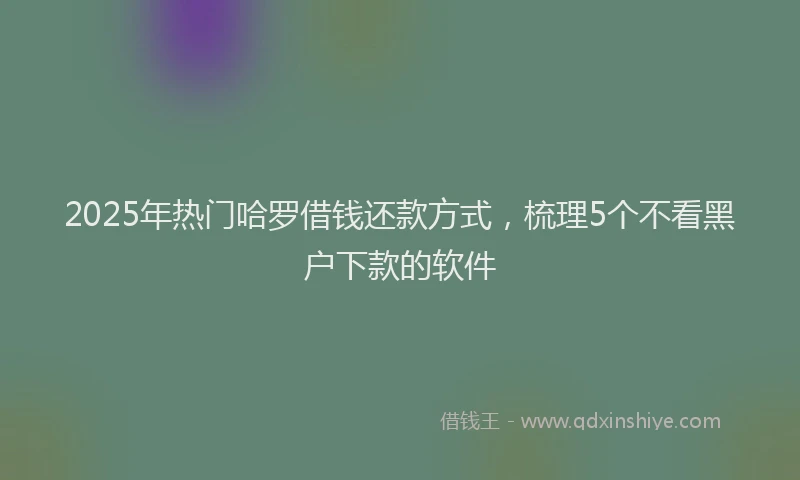 2025年热门哈罗借钱还款方式，梳理5个不看黑户下款的软件