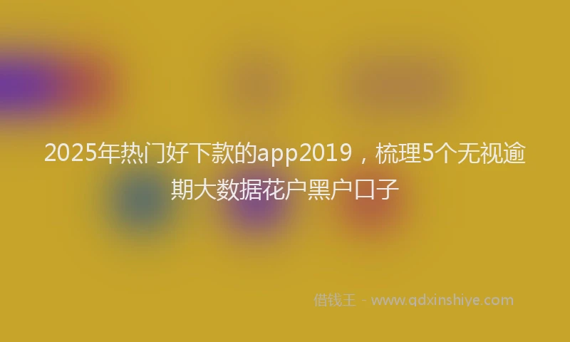 2025年热门好下款的app2019，梳理5个无视逾期大数据花户黑户口子