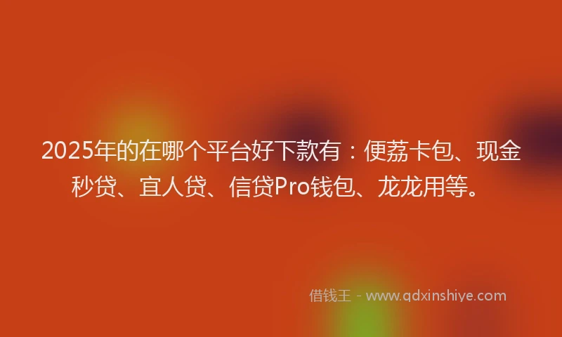 2025年的在哪个平台好下款有：便荔卡包、现金秒贷、宜人贷、信贷Pro钱包、龙龙用等。