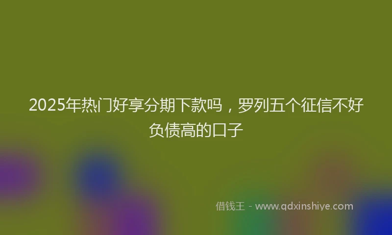 2025年热门好享分期下款吗，罗列五个征信不好负债高的口子