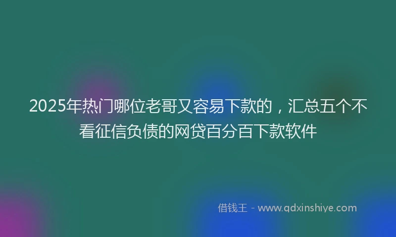 2025年热门哪位老哥又容易下款的，汇总五个不看征信负债的网贷百分百下款软件