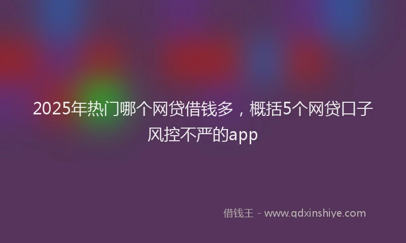 2025年热门哪个网贷借钱多，概括5个网贷口子风控不严的app