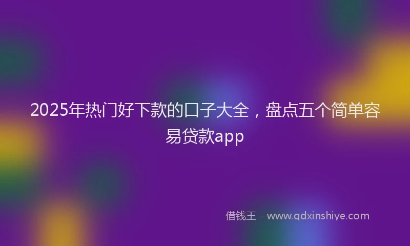 2025年热门好下款的口子大全，盘点五个简单容易贷款app