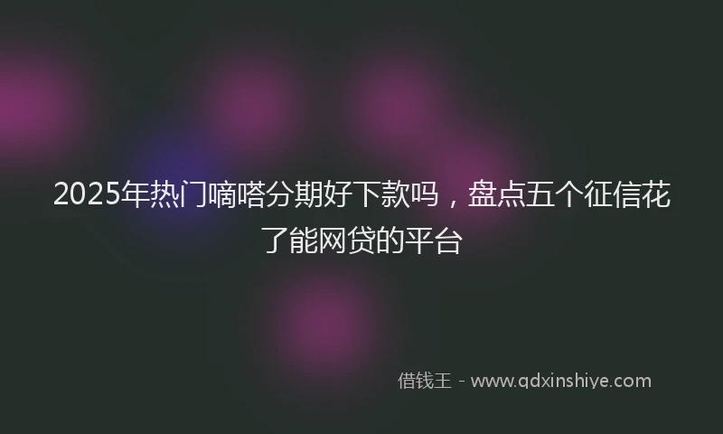 2025年热门嘀嗒分期好下款吗，盘点五个征信花了能网贷的平台
