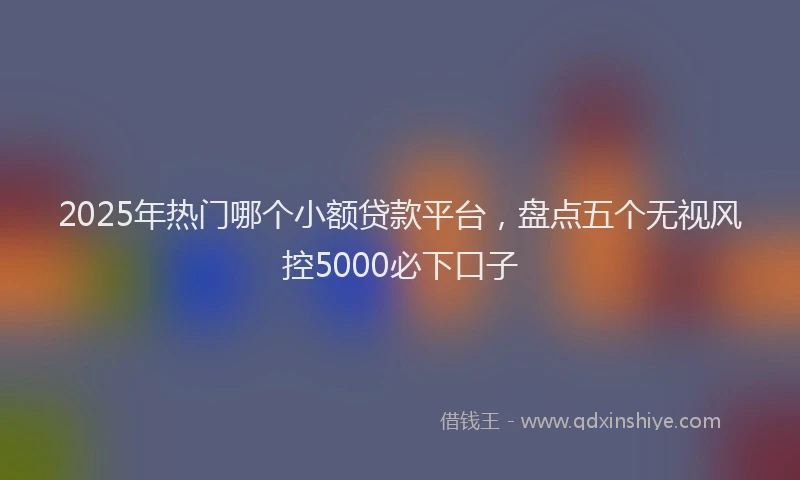 2025年热门哪个小额贷款平台，盘点五个无视风控5000必下口子