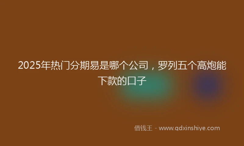 2025年热门分期易是哪个公司，罗列五个高炮能下款的口子