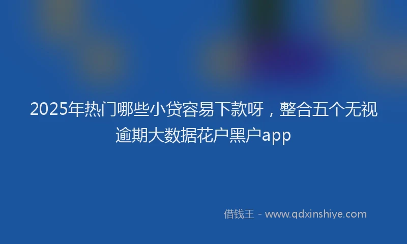 2025年热门哪些小贷容易下款呀，整合五个无视逾期大数据花户黑户app