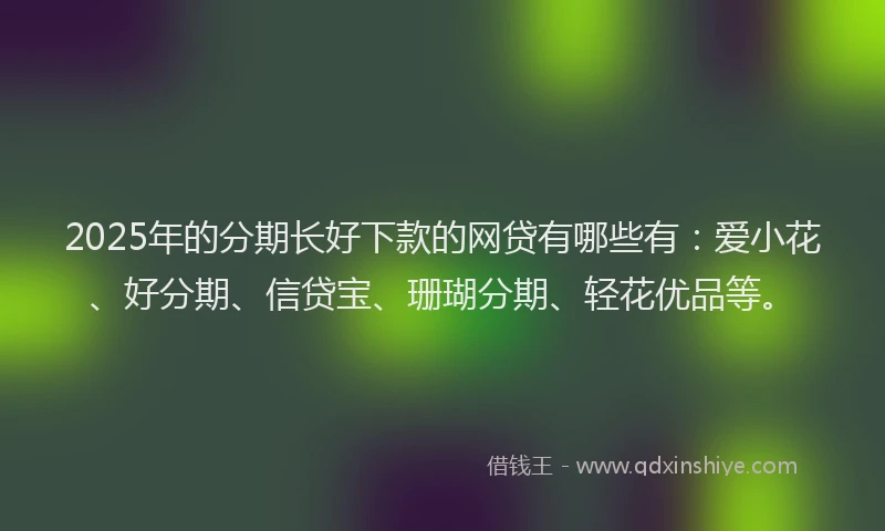 2025年的分期长好下款的网贷有哪些有：爱小花、好分期、信贷宝、珊瑚分期、轻花优品等。