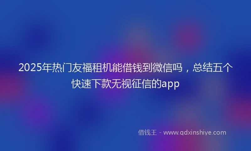 2025年热门友福租机能借钱到微信吗，总结五个快速下款无视征信的app