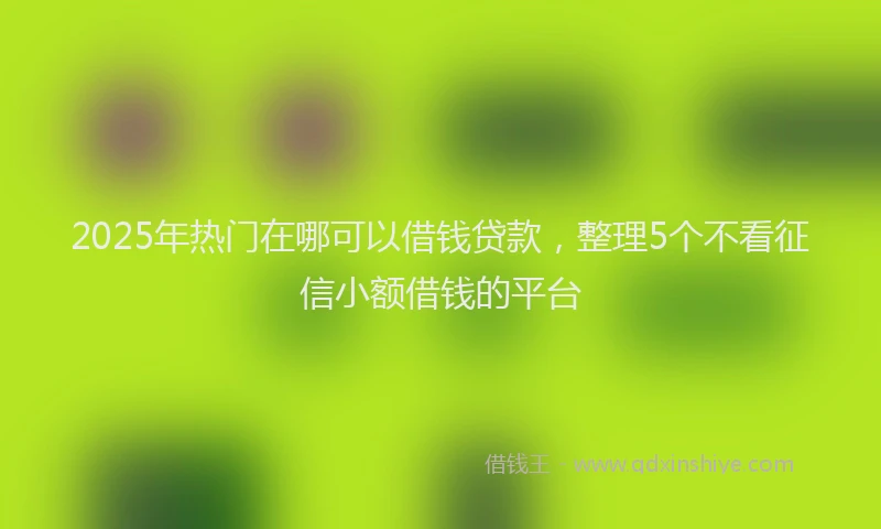 2025年热门在哪可以借钱贷款，整理5个不看征信小额借钱的平台