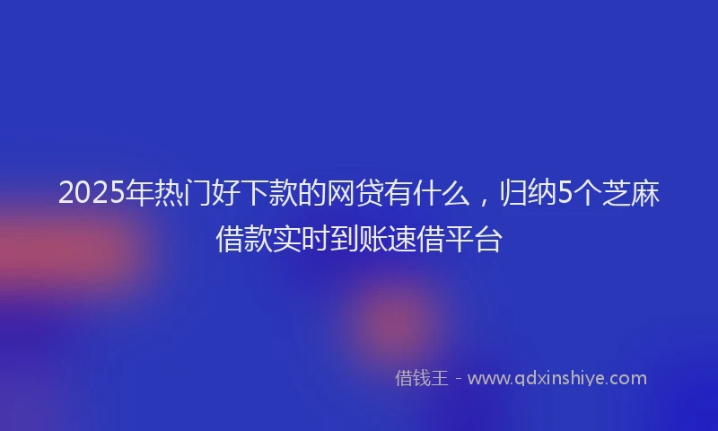 2025年热门好下款的网贷有什么，归纳5个芝麻借款实时到账速借平台