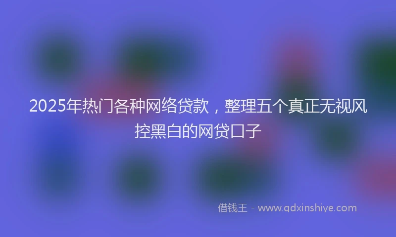 2025年热门各种网络贷款，整理五个真正无视风控黑白的网贷口子